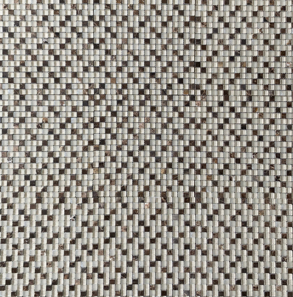White Glass and Brown Marble Mixed 5/8"x5/8" Mosaic Tile Polished for Bathroom and Kitchen| Wall Tile| Backsplash Mosaic Tile| Shower Wall| Accent Tile All Marble Tiles