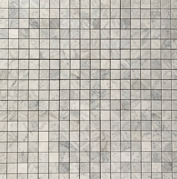 Bianco Carrara Mosaic 2" Tile Polished Square | Floor Tile | Wall Tile | Bathroom Tile | Kitchen Backsplash | White Marble Mosaic| Shower Tile All Marble Tiles
