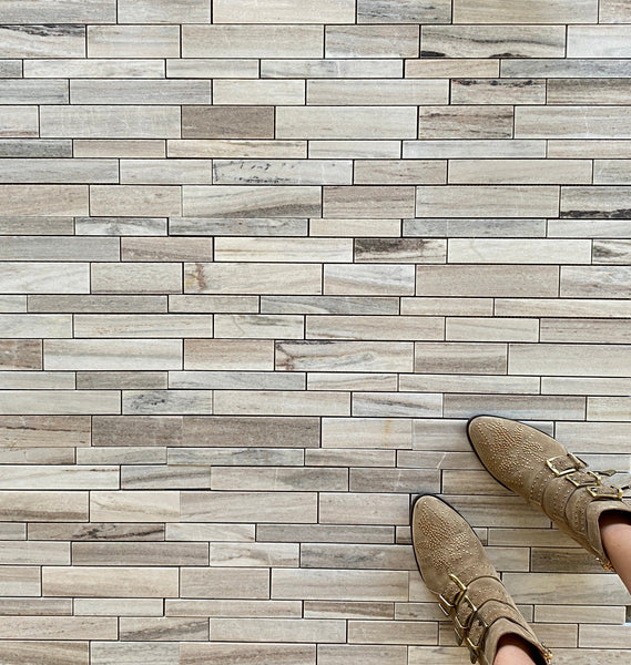 Palissandro Random Strip Polished Mosaic All Marble Tiles