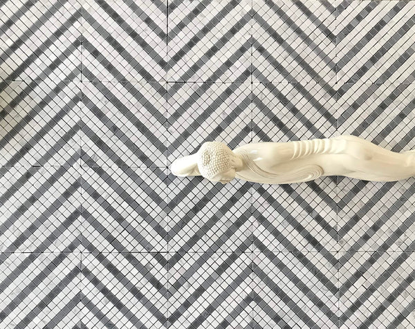 Matrix Mosaic Polished With Carrara & Bardiglio All Marble Tiles