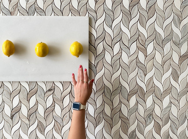 Waterjet Mosaic with palissandro and Dolomite Spring Leaf All Marble Tiles