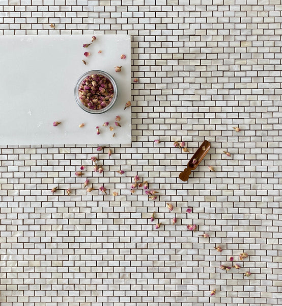 Mother of Pearl Mosaic 5/8x1-1/4 All Marble Tiles