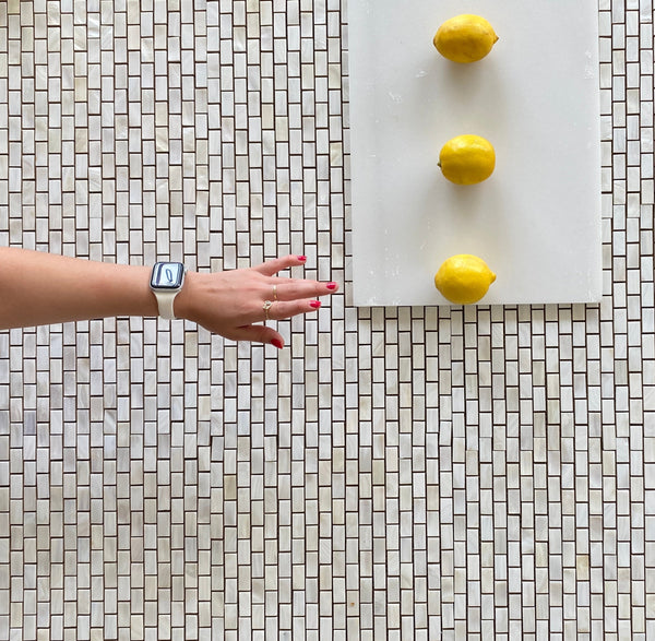 Mother of Pearl Mosaic 5/8x1-1/4 All Marble Tiles