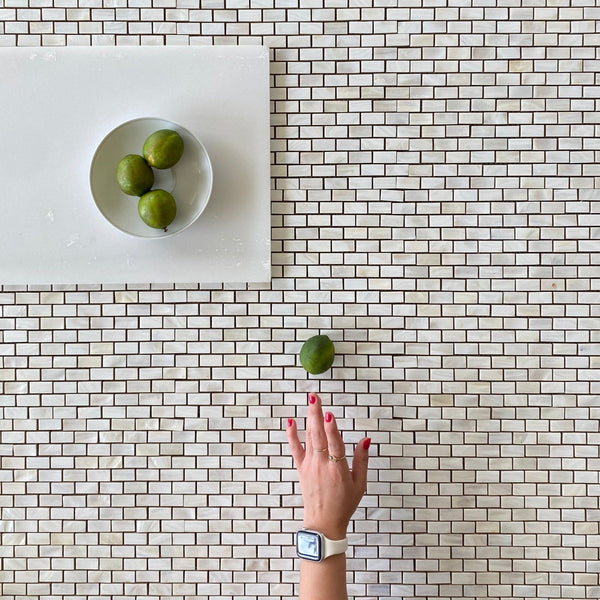 Mother of Pearl Mosaic 5/8x1-1/4 All Marble Tiles