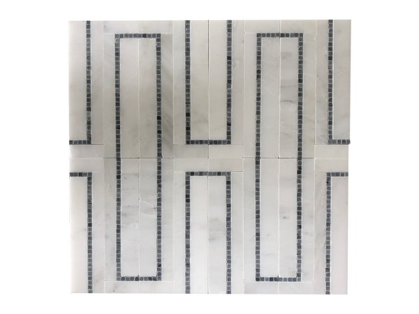 Metro Marble Mosaic Waterjet With Arabescato & Bardiglio All Marble Tiles