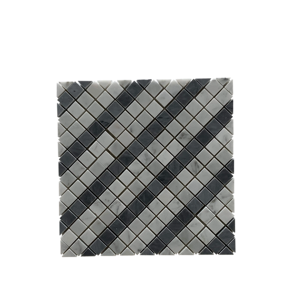 Matrix Mosaic Polished With Carrara & Bardiglio All Marble Tiles