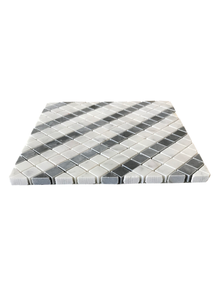Matrix Mosaic Polished With Carrara & Bardiglio All Marble Tiles