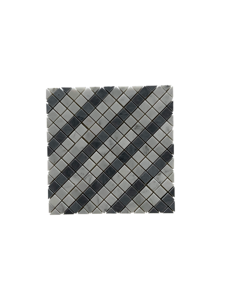 Matrix Waterjet Mosaic Polished With Thassos & Carrara All Marble Tiles