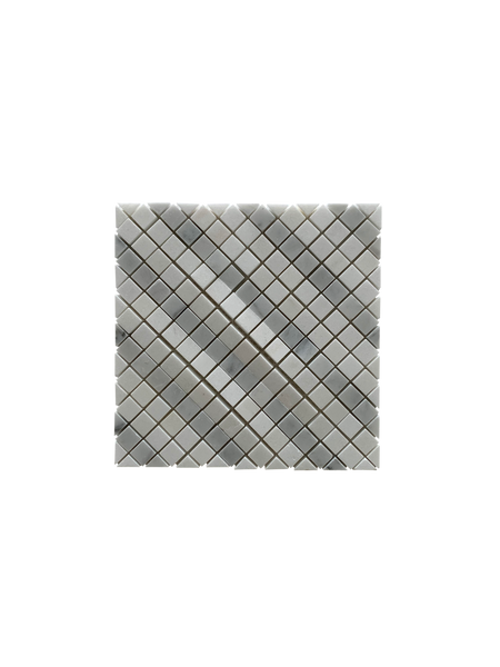 Matrix Waterjet Mosaic Polished With Thassos & Carrara All Marble Tiles