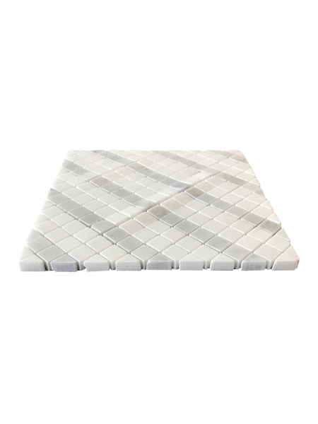 Matrix Waterjet Mosaic Polished With Thassos & Carrara All Marble Tiles