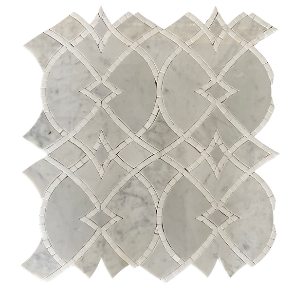 Lace Waterjet Mosaic Thassos Marble for Backsplash| Bathroom Floor| Bathroom Tile| Shower Floor| White Marble Tile| Waterjet Tile All Marble Tiles