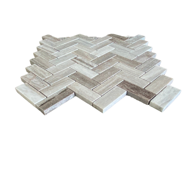 Palissandro Herringbone Polished Mosaic 1"X2 1/2" All Marble Tiles