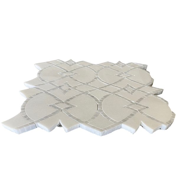 Lace Waterjet Mosaic Thassos Marble for Kitchen Backsplash| Accent Wall Bathroom| Bathroom Tile| Luxury Tile| White  Marble Tile All Marble Tiles