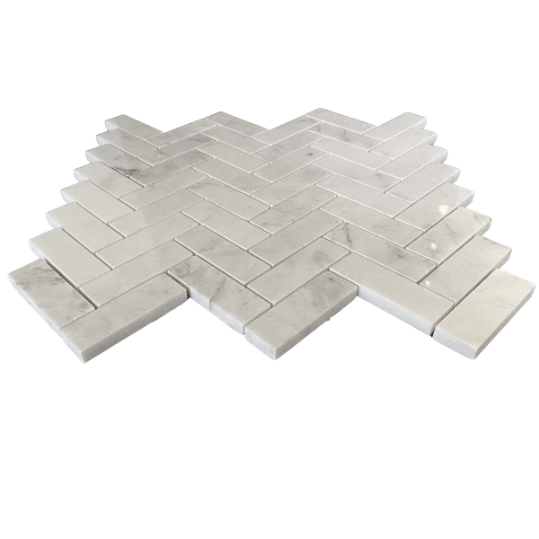 Carrara Pearl Marble Mosaic Polished Herringbone All Marble Tiles