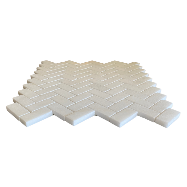 Thassos White Marble Polished 3/4x2 Herringbone Mosaic All Marble Tiles