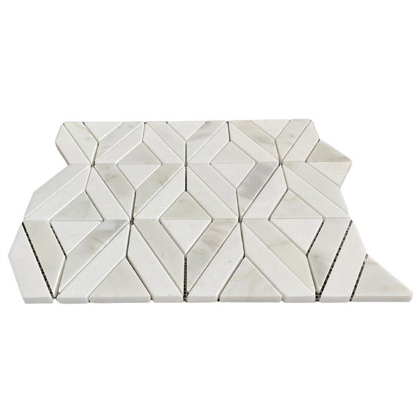 Marquee Waterjet Mosaic Tile Polished| Calacatta Gold & Thassos| Premium Marble Tile| Elegant Back Splash Design| Kitchens & Bathroom| Luxury Upgrade All Marble Tiles