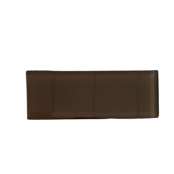 Dark Chocolate Brown Clear Glass Tile 3x8 Polished $5.25/SF | Modern Wall Décor| Kitchen Backsplash| Bathroom Accent| Chic Design| Versatile & Easy-to-Install| Wall and Floor Glass Tile All Marble Tiles