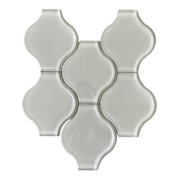 Lanterna Waterjet Mosaic Gray Clear Glass Tile Polished| Stylish Wall Décor| Contemporary Design| Ideal for Kitchens & Bathrooms| Chic & Sophisticated All Marble Tiles