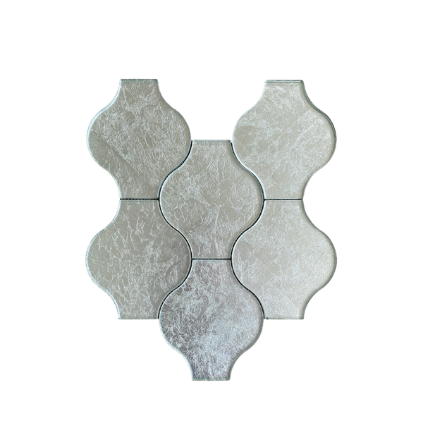 Lanterna Waterjet Mosaic Silver Clear Glass Tile Polished| Sleek Wall Backsplash| Modern Design| Perfect for Kitchens & Bathrooms| Sophisticated & Luxurious All Marble Tiles