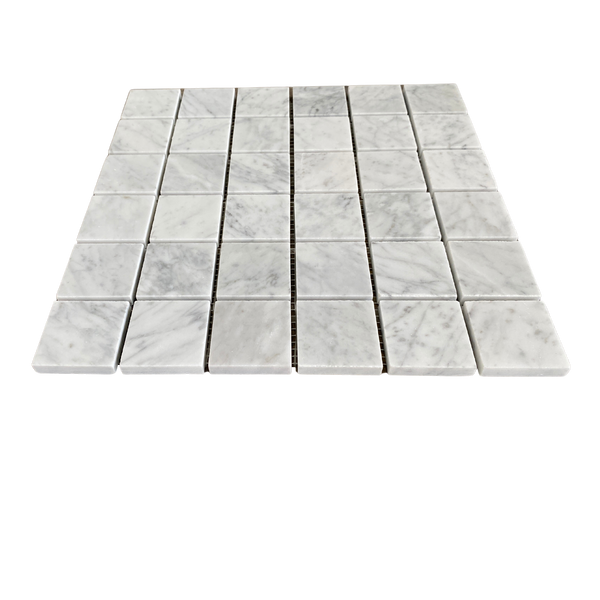 Bianco Carrara Mosaic 2" Tile Polished Square | Floor Tile | Wall Tile | Bathroom Tile | Kitchen Backsplash | White Marble Mosaic| Shower Tile All Marble Tiles