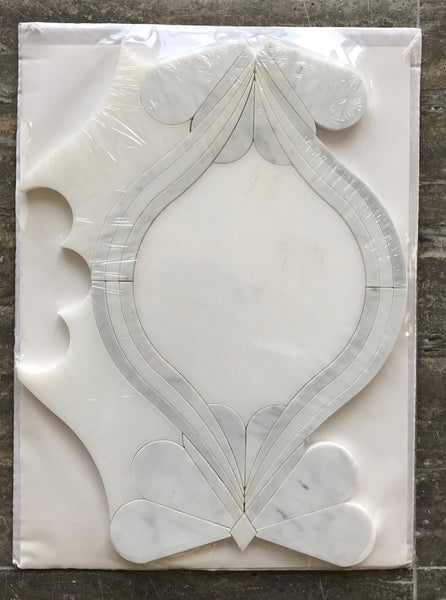 Pumpkin Waterjet Mosaic Tile for Kitchen Backsplash| White Mosaic Tile| Bathroom Tile| Accent Mosaic| White Marble Tile| Shower Floor| Luxury Tile All Marble Tiles