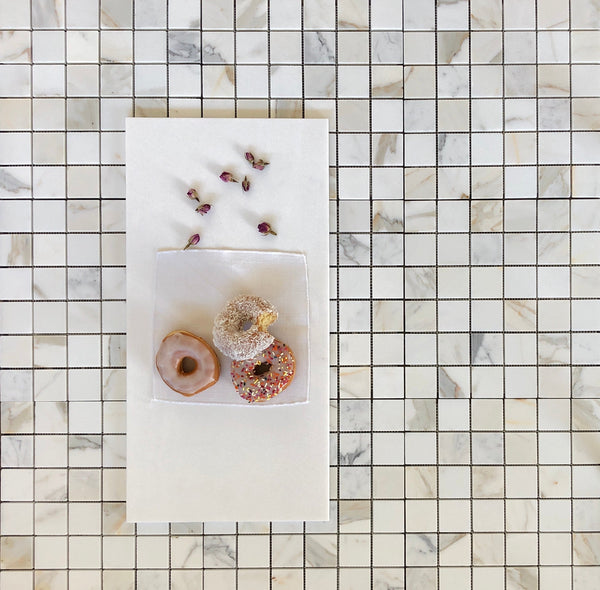 Calacatta Marble Mosaic Square Polished 2"x2" All Marble Tiles