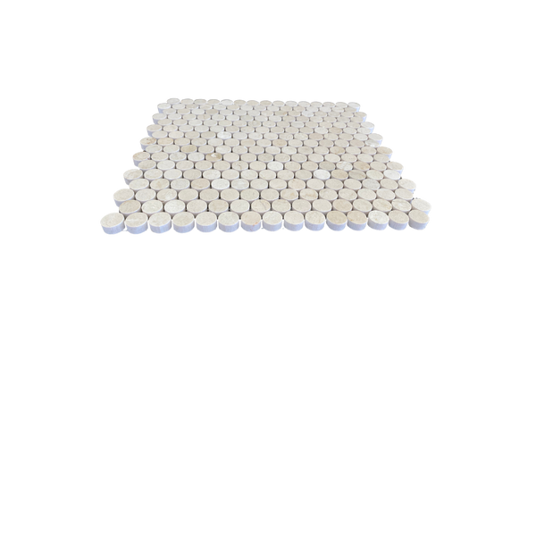 Penny Round Crema Marfil Marble Wall And Floor Mosaic Polished All Marble Tiles