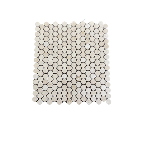 Penny Round Crema Marfil Marble Wall And Floor Mosaic Polished All Marble Tiles