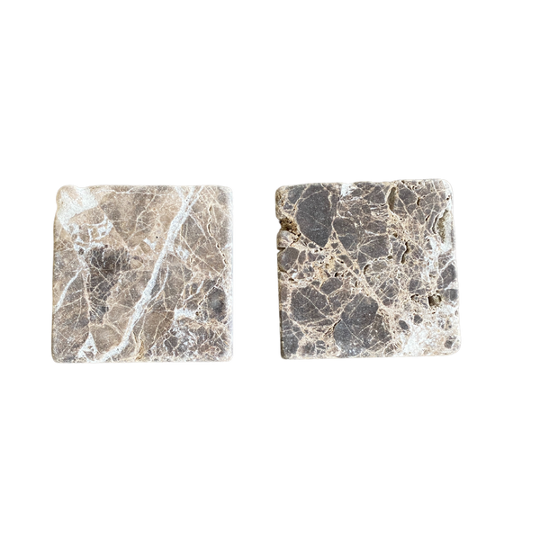 Dark Emperador 4x4 Marble Tumbled Tile $6/SF for Shower Floor | Shower Wall | Kitchen Backsplash | Floor Tile | Wall Tile | Kitchen Floor All Marble Tiles