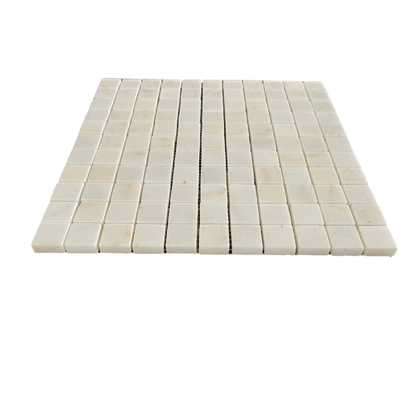 Calacatta Sugar White Marble 1x1 Square Marble Mosaic Tile Polished for Shower Floor | Shower Wall | Kitchen Backsplash | Floor Tile | Wall Tile | Kitchen Floor All Marble Tiles