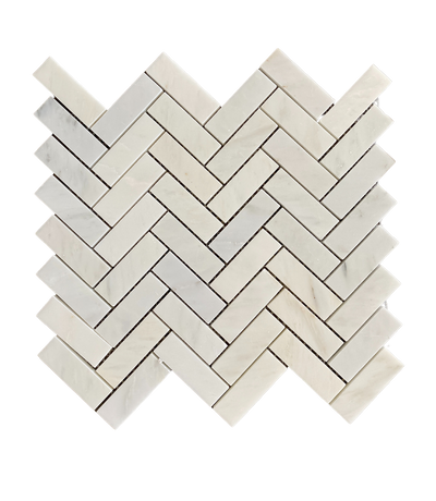Arabescato 1"x3" Marble Herringbone Polished Tile for Back Splash in Kitchen| Herringbone Grey and White Tile| Bathroom Tile Ideas| Marble Tile Trends| All Marble Tiles