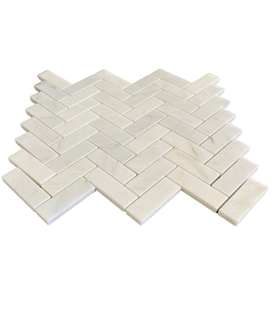 Arabescato 1"x3" Marble Herringbone Polished Tile for Back Splash in Kitchen| Herringbone Grey and White Tile| Bathroom Tile Ideas| Marble Tile Trends| All Marble Tiles
