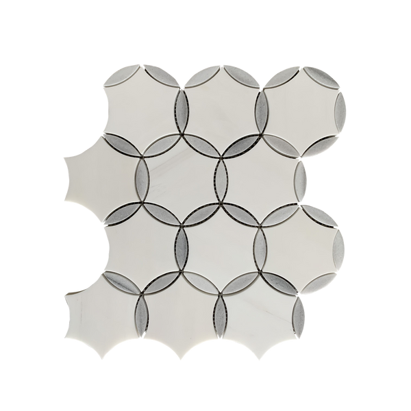 Lauri Waterjet Mosaic Dolomite and Equator All Marble Tiles