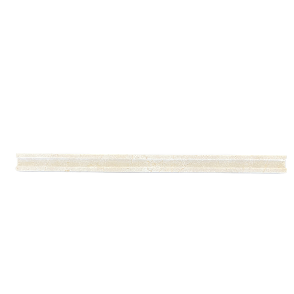 Crema Marfil polished Penna Pencil Molding Trim| Beige Marble Pencil Molding| Crema Marfil Trim Piece| Beige Marble Trim| Crema Marfil Finishing piece| Marble Liner Pencil All Marble Tiles