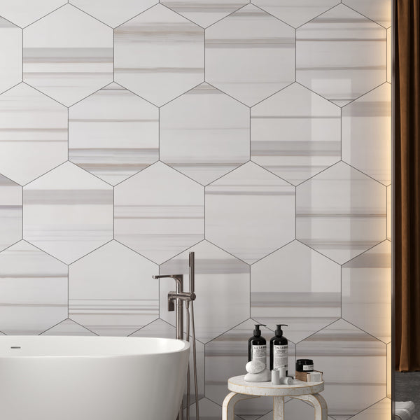 Dolomite Isola Marble Hexagon Tile Polished 18" $32.00/SF All Marble Tiles