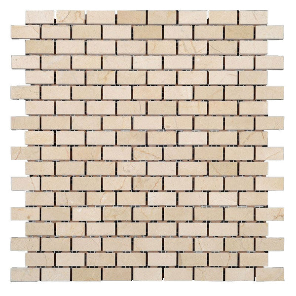 Crema Marfil 5/8x1 1/4 Polished Marble Brick Mosaic All Marble Tiles