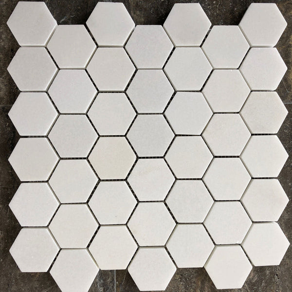 Thassos Hexagon 2" Polished Mosaic All Marble Tiles