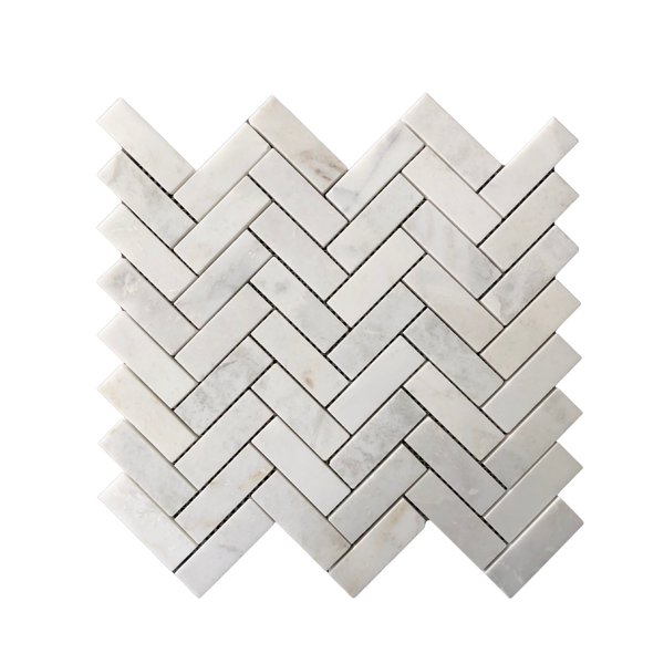 Carrara Pearl Marble Mosaic Polished Herringbone All Marble Tiles