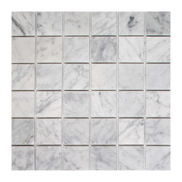 Bianco Carrara 2x2 Marble Square Mosaic Honed All Marble Tiles