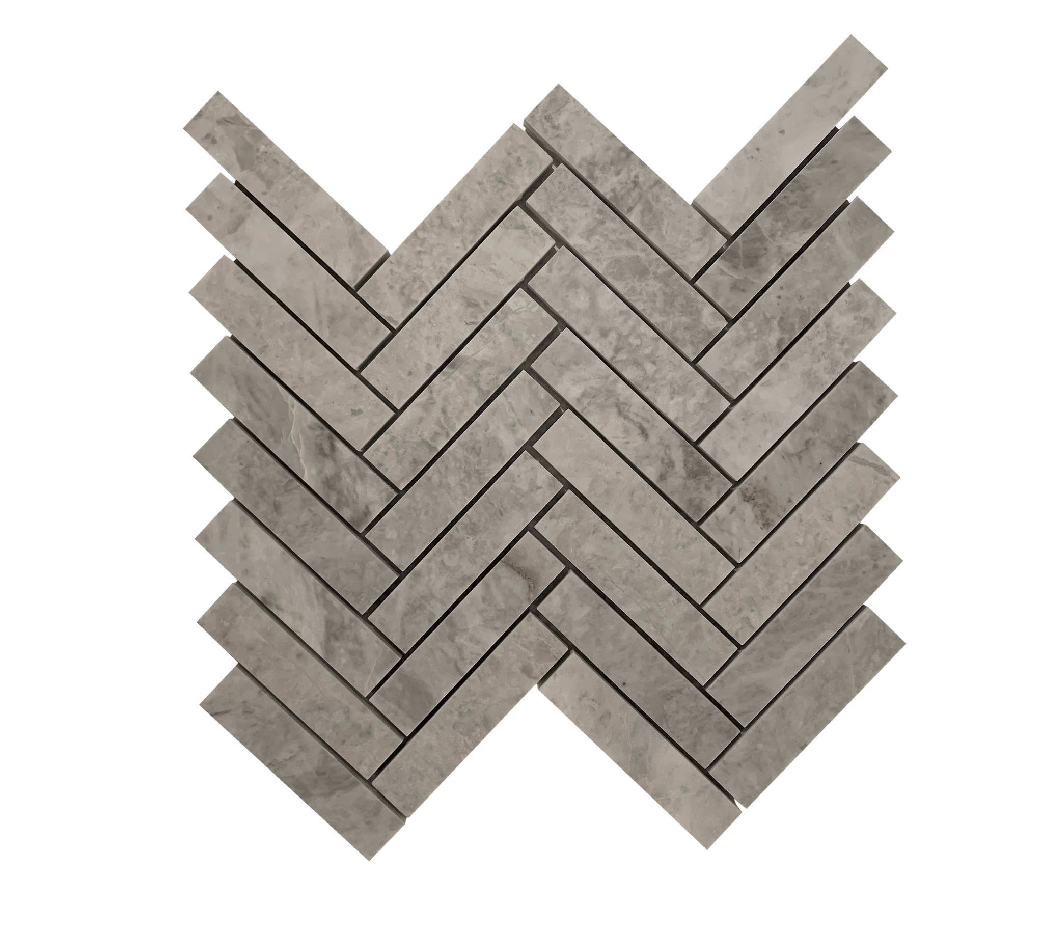 Alicha White Marble Mosaic Herringbone All Marble Tiles