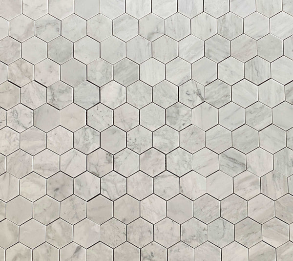 Bianco Carrara 3 Inches Marble Polished HoneyComb Mosaic Tile All Marble Tiles