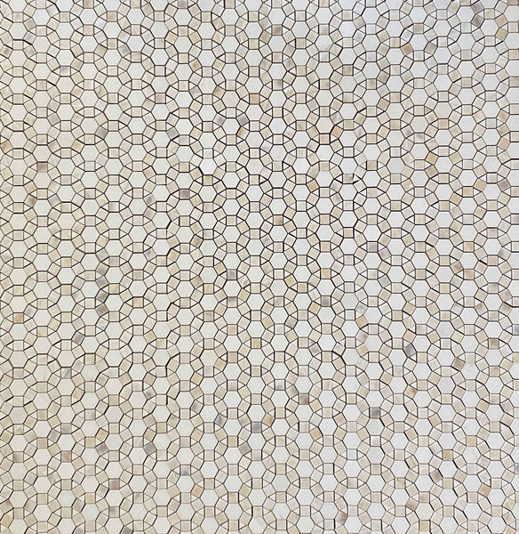 Bloom Thassos Waterjet Mosaic With White Shell All Marble Tiles
