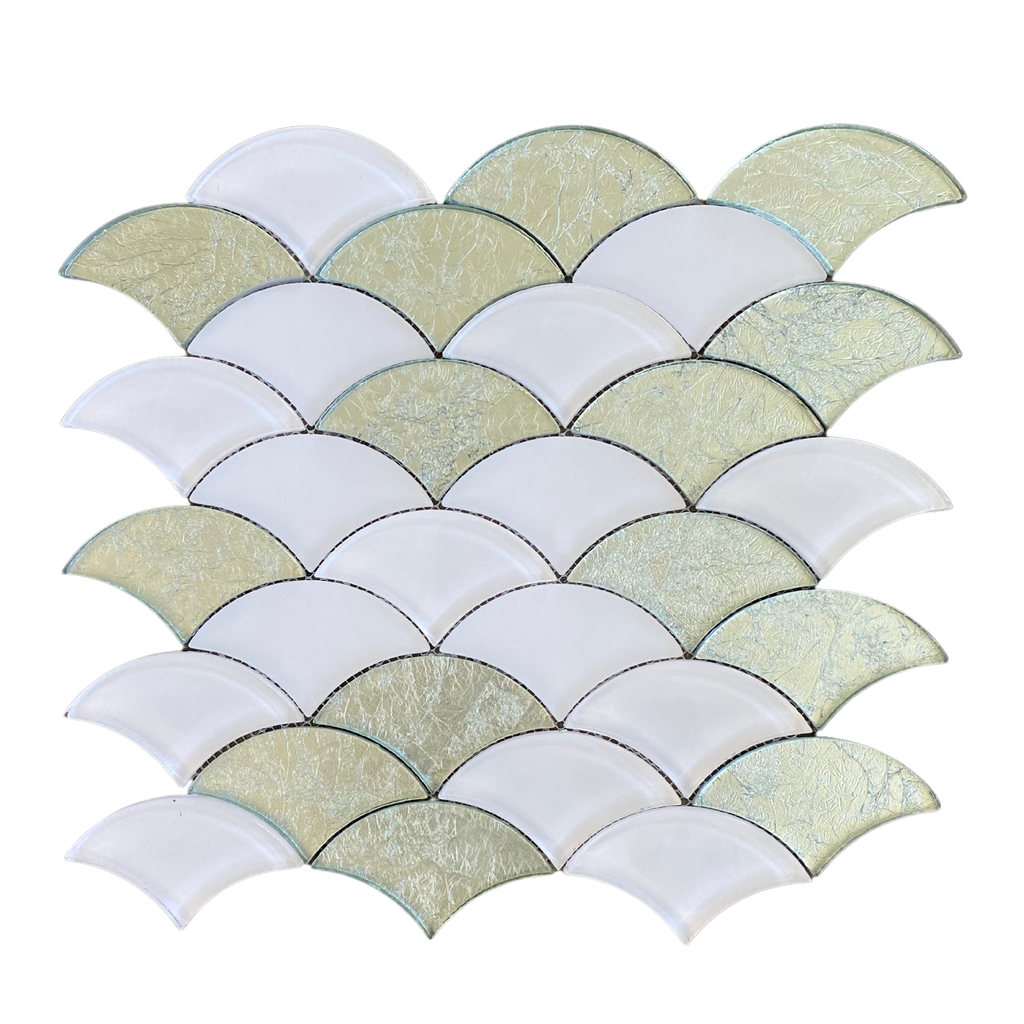 Translucent Glass Tile Scaglie Glass Waterjet Mosaic Tile White and Clear Glass Tile – All ...