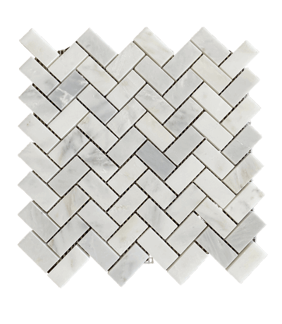 Arabescato 1x2 Marble Herringbone Polished Tile Bathroom Floor and Wall Tile| Back Splash kitchen Mosaic| Tile Trends| White Herringbone Tile| Bathroom Herringbone All Marble Tiles