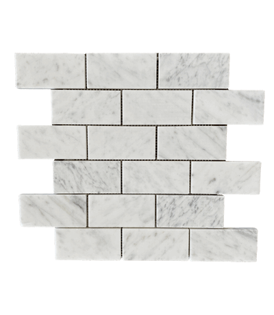Bianco Carrara 2x4 Polished Marble Brick Mosaic Tile All Marble Tiles