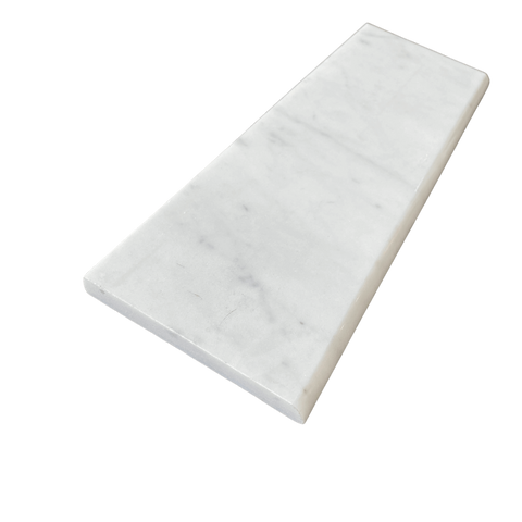 Bianco Carrara Polished Bullnose 4x12 Molding| Marble Bullnose Tile| White Marble Bullnose| Bianco Carrara Molding Tile| White Marble Trim All Marble Tiles
