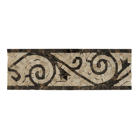 Art Border Polished Dark Emperador and Cappucino Marble All Marble Tiles
