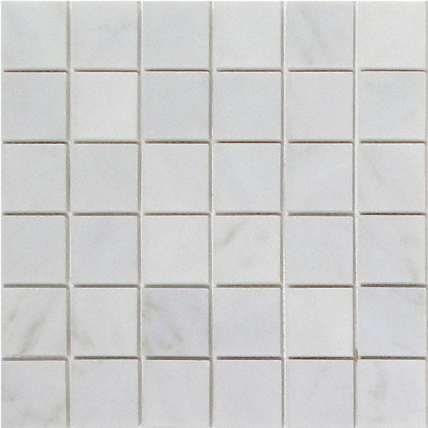 Arabescato Carrara Marble Square Mosaic 2X2 Honed for Floor or Wall Use| Kitchen Backsplash Tiles| Bathroom Floor Mosaic| White Marble Shower Mosaic All Marble Tiles
