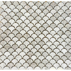 Petite Waterjet Mosaic Oyster Gray All Marble Tiles