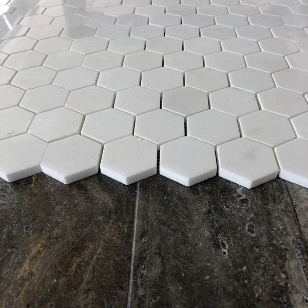 Thassos Hexagon 2" Polished Mosaic All Marble Tiles